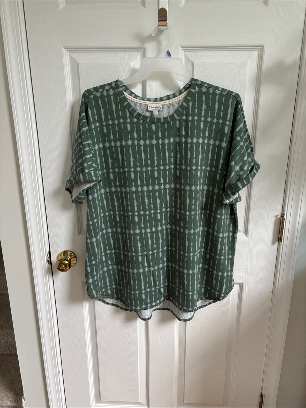 Wonderly Olive Green Tie-Dye Short Sleeve Tee